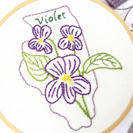 illinois-flower-hand=embroidery-pattern-violet