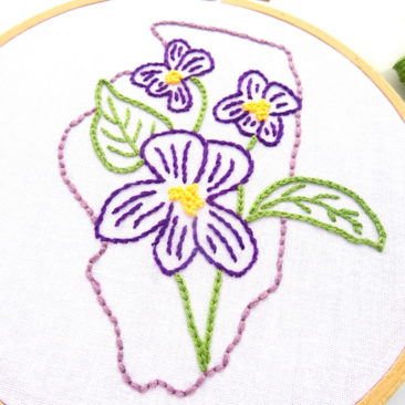 Illinois State Flower Hand Embroidery Pattern {Violet}