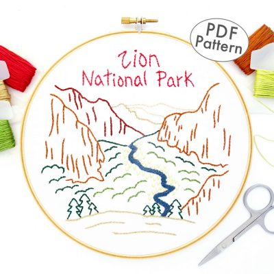 Zion National Park Hand Embroidery Pattern