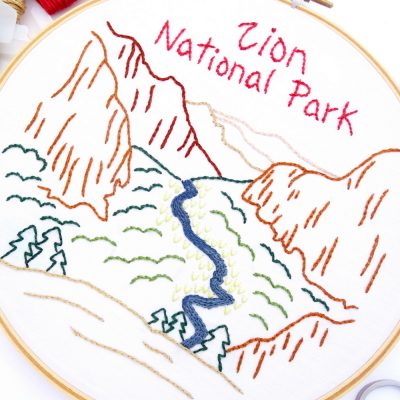 Zion National Park Hand Embroidery Pattern