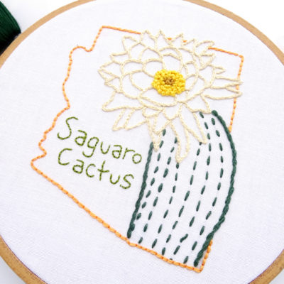 Arizona Flower Hand Embroidery Pattern {Saguaro Cactus}