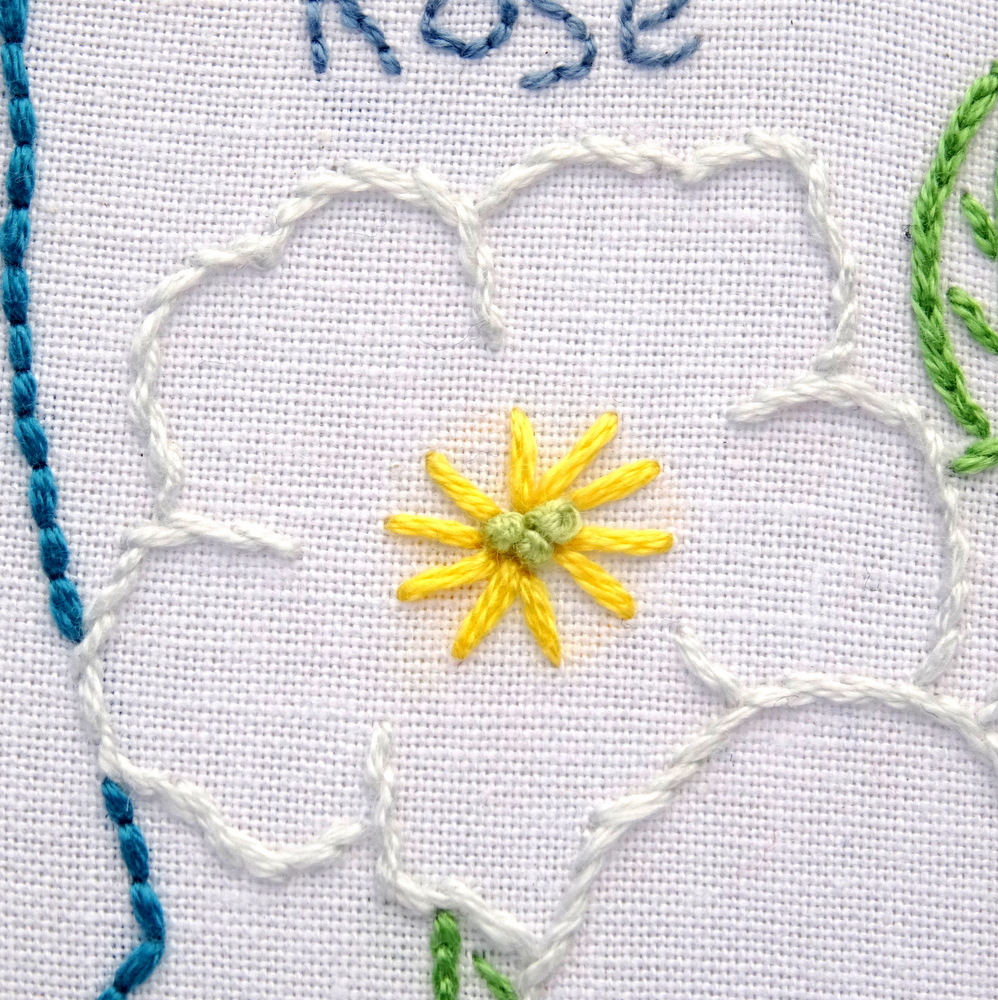 Georgia State Flower Hand Embroidery Pattern {Cherokee Rose}