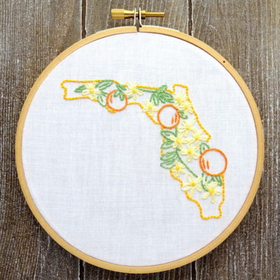 Florida State Flower Hand Embroidery Patten {Orange Blossom}