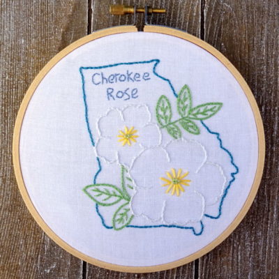 Georgia State Flower Hand Embroidery Pattern {Cherokee Rose}
