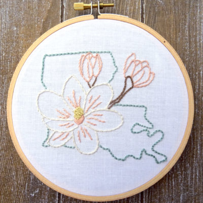 Louisiana State Flower Hand Embroidery Pattern {Magnolia}