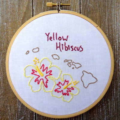 Hawaii State Flower Hand Embroidery Pattern {Hibiscus}