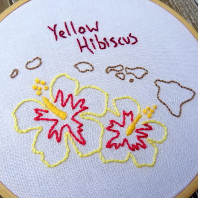 Hawaii State Flower Hand Embroidery Pattern {Hibiscus}
