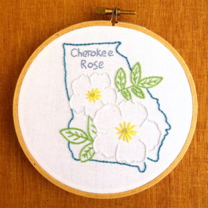 Georgia State Flower Embroidery Pattern {Cherokee Rose}