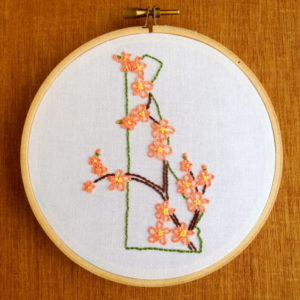 Delaware State Flower Embroidery Pattern {Peach Blossom}