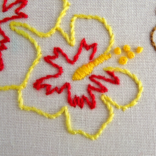 Hawaii State Flower Embroidery Pattern {Yellow Hibiscus}