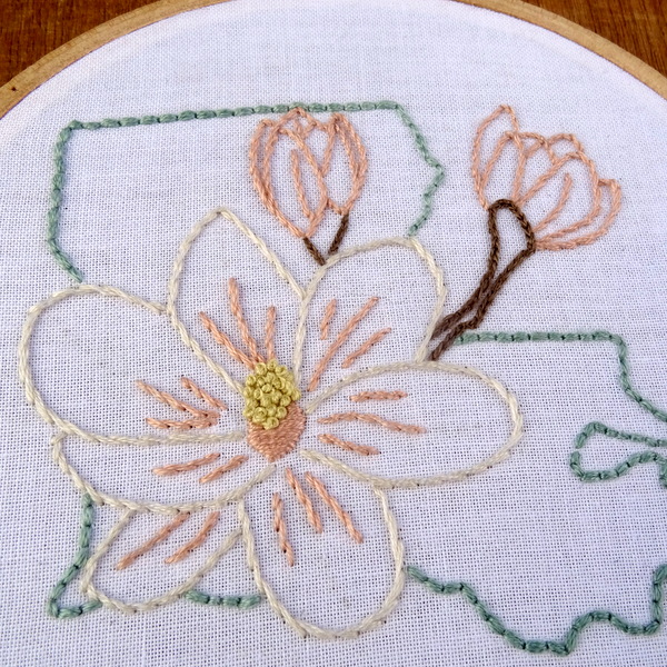 Louisiana State Flower Embroidery Pattern {Magnolia}