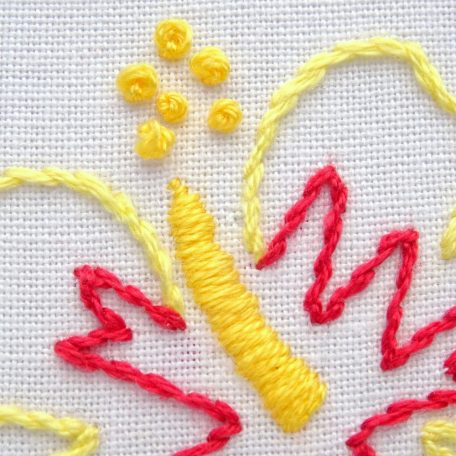 hawaii-state-flower-hand-embroidery-pattern-yellow-hibiscus