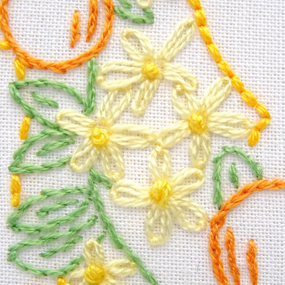 Florida State Flower Hand Embroidery Pattern {Orange Blossom}