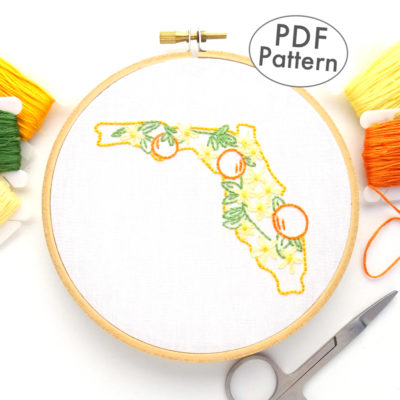 Florida State Flower Hand Embroidery Pattern {Orange Blossom}