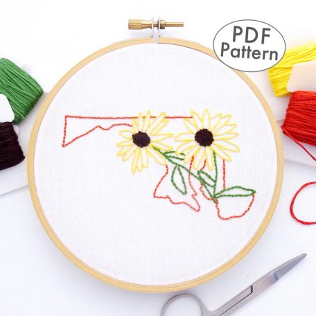 Maryland State Flower Hand Embroidery Pattern {Black-Eyed-Susan}