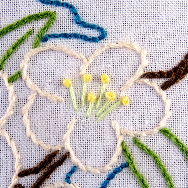 Michigan State Flower Embroidery Pattern {Apple Blossom}