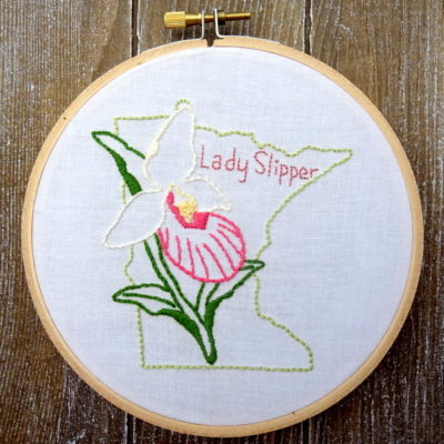 Minnesota State Flower Hand Embroidery Pattern {Lady Slipper}