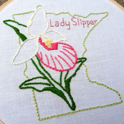 Minnesota State Flower Hand Embroidery Pattern {Lady Slipper}
