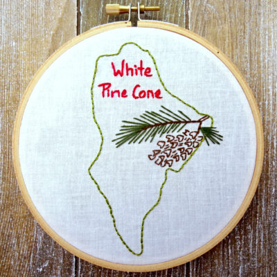 Maine State Flower Hand Embroidery Pattern {White Pine Cone}
