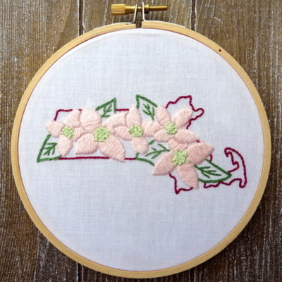 Massachusetts State Flower Hand Embroidery Pattern {Mayflower}
