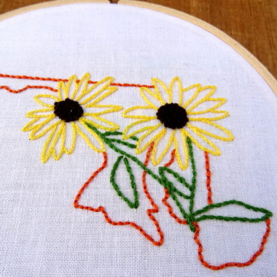 Maryland State Flower Embroidery Pattern {Black-Eyed Susan}