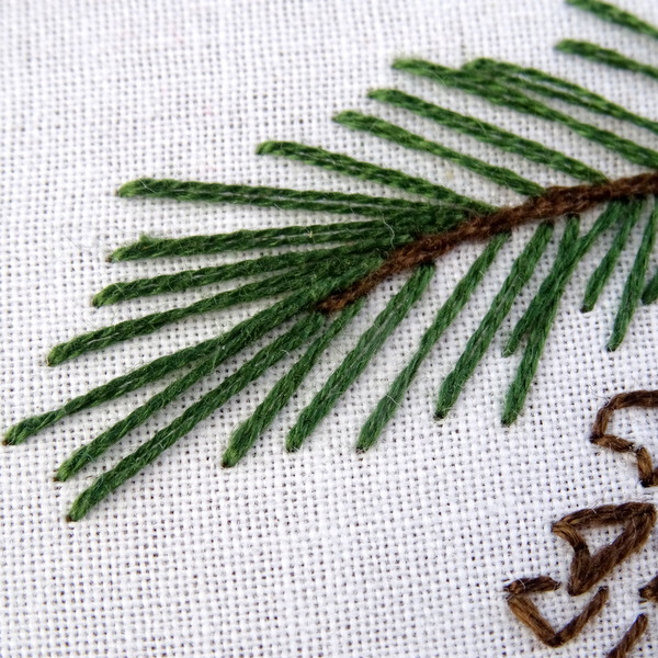 Maine State Flower Embroidery Pattern {White Pine Cone}