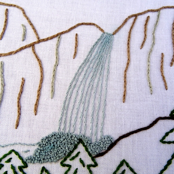 Yosemite National Park Embroidery Pattern