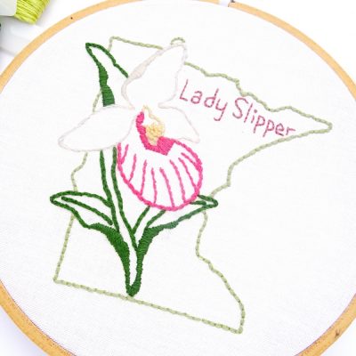 Minnesota Flower Embroidery Pattern {Lady Slipper}