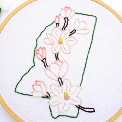 Mississippi Flower Hand Embroidery Pattern {Magnolia}
