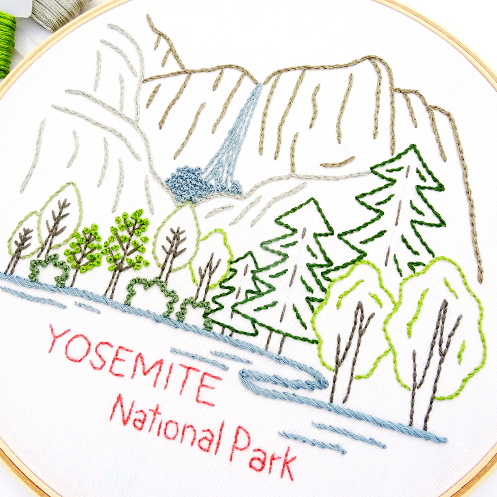 Yosemite National Park Hand Embroidery Pattern