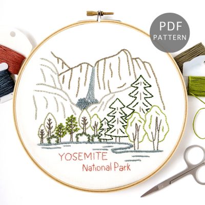 Yosemite National Park Hand Embroidery Pattern