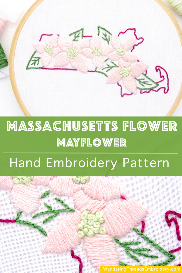 Massachusetts Flower Hand Embroidery Pattern {Mayflower}