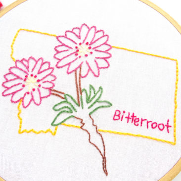 Montana State Hand Embroidery Pattern {Bitterroot}