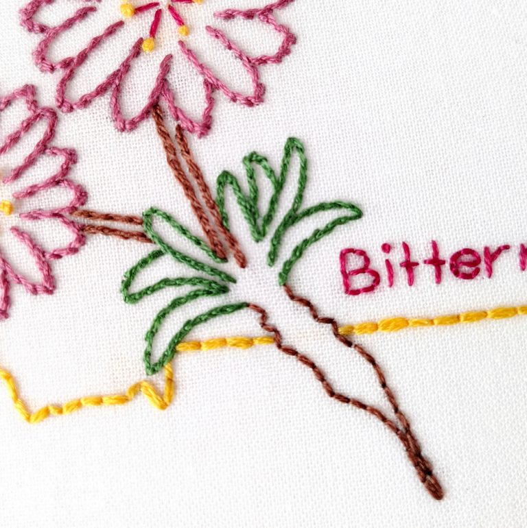 Montana Flower Hand Embroidery Pattern {Bitterroot} - Wandering Threads ...