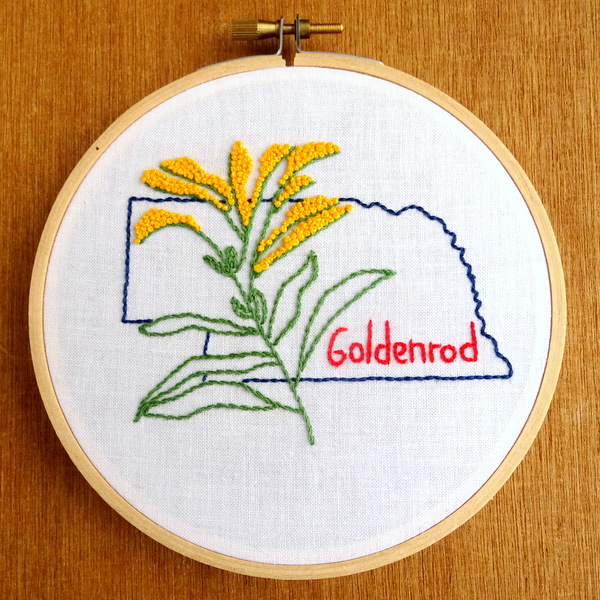 Nebraska State Flower Embroidery Pattern {Goldenrod}