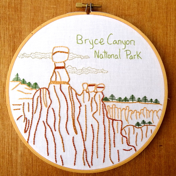 Bryce Canyon National Park Embroidery Pattern