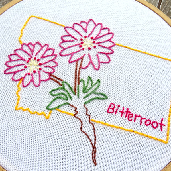 Montana State Flower Hand Embroidery Patten {Bitterroot}