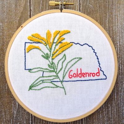 Nebraska State Flower Hand Embroidery Pattern {Goldenrod}