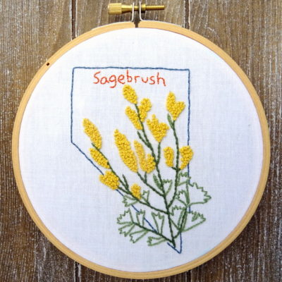 Nevada State Flower Hand Embroidery Pattern {Sagebrush}