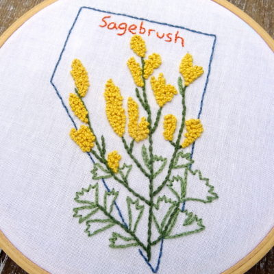 Nevada State Flower Hand Embroidery Pattern {Sagebrush}