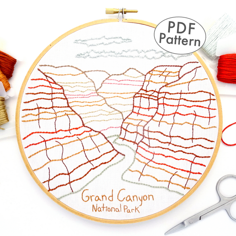 Grand Canyon National Park Embroidery Pattern