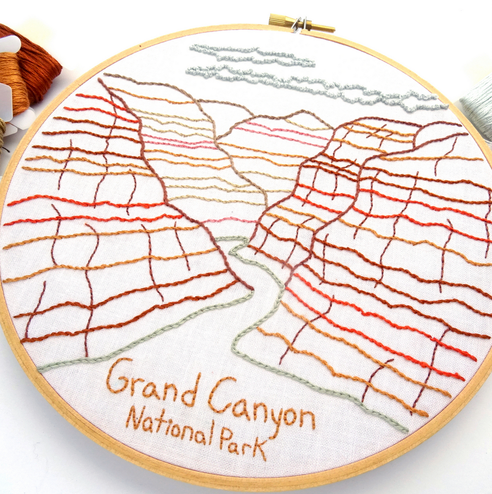 Grand Canyon National Park Embroidery Pattern Wandering