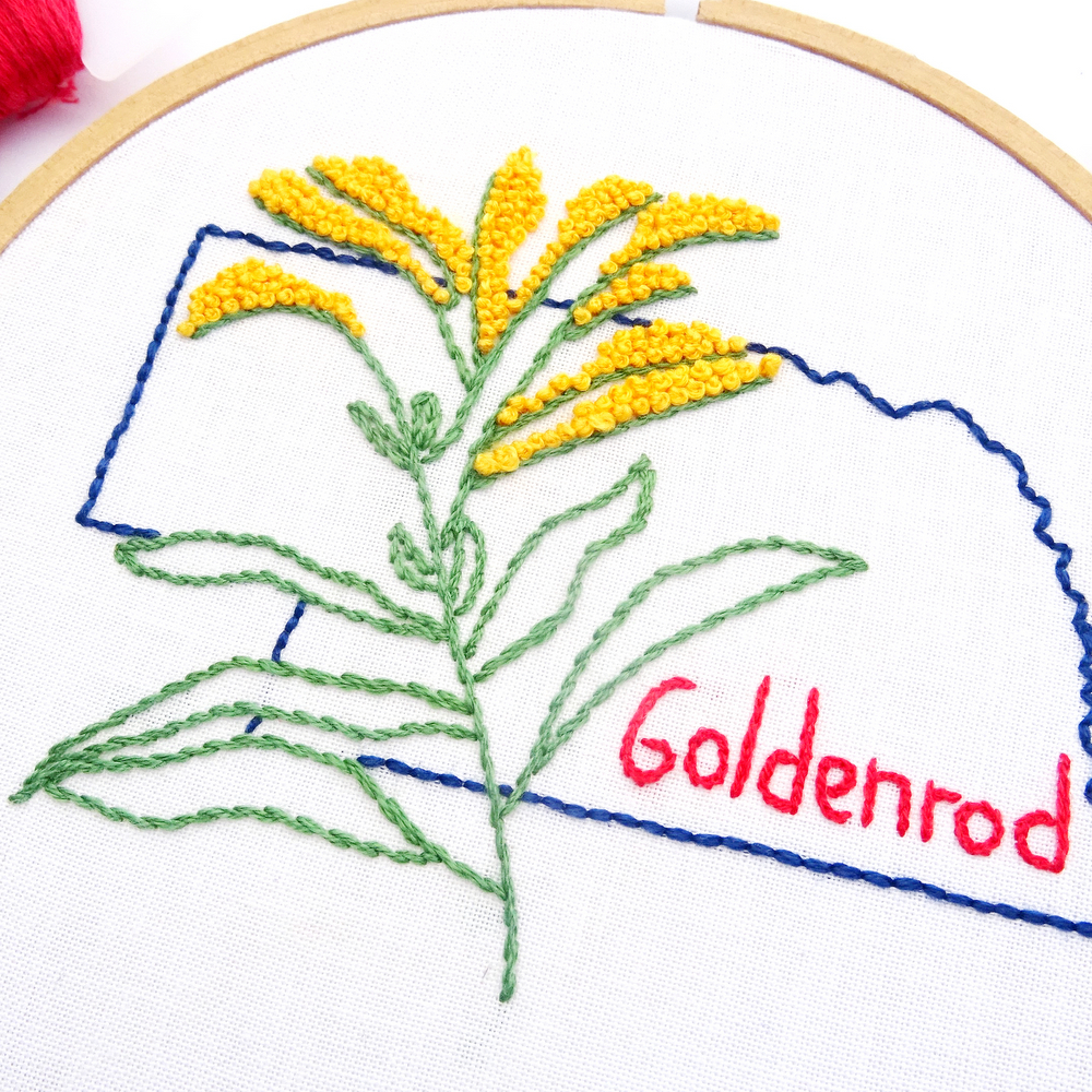Nebraska Flower Hand Embroidery Pattern {Goldenrod}