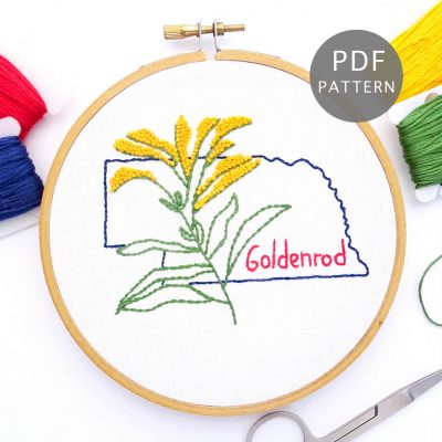 Nebraska Flower Hand Embroidery Pattern {Goldenrod}