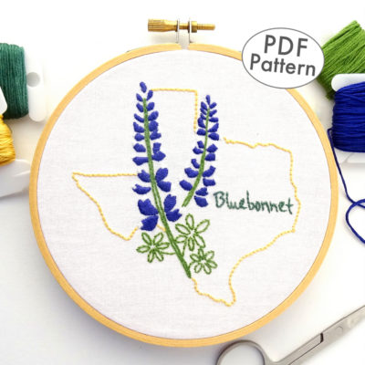 Texas Flower Hand Embroidery Pattern {Bluebonnet}
