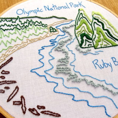 Olympic National Park Hand Embroidery Pattern