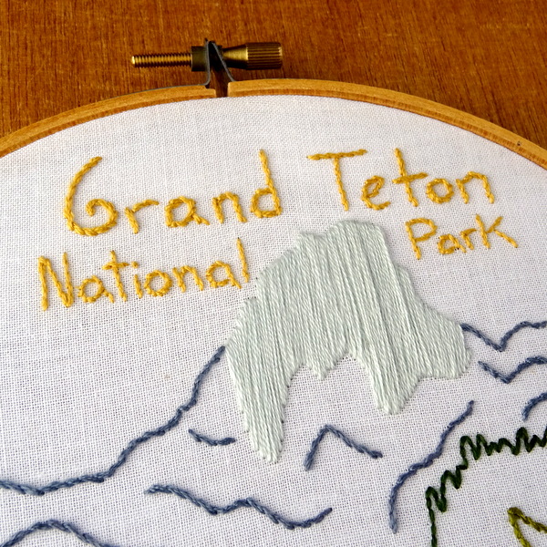 Grand Teton National Park Hand Embroidery Pattern