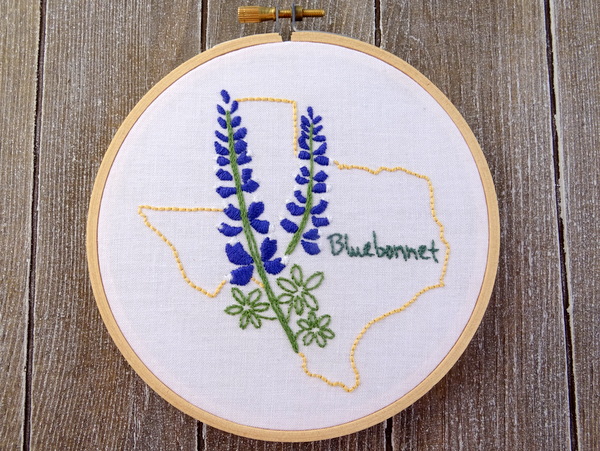 Texas State Flower Hand Embroidery Patten {Bluebonnet}