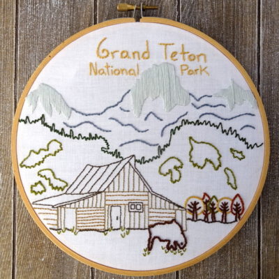 Grand Teton National Park Hand Embroidery Pattern