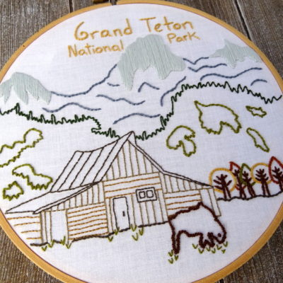 Grand Teton National Park Hand Embroidery Pattern